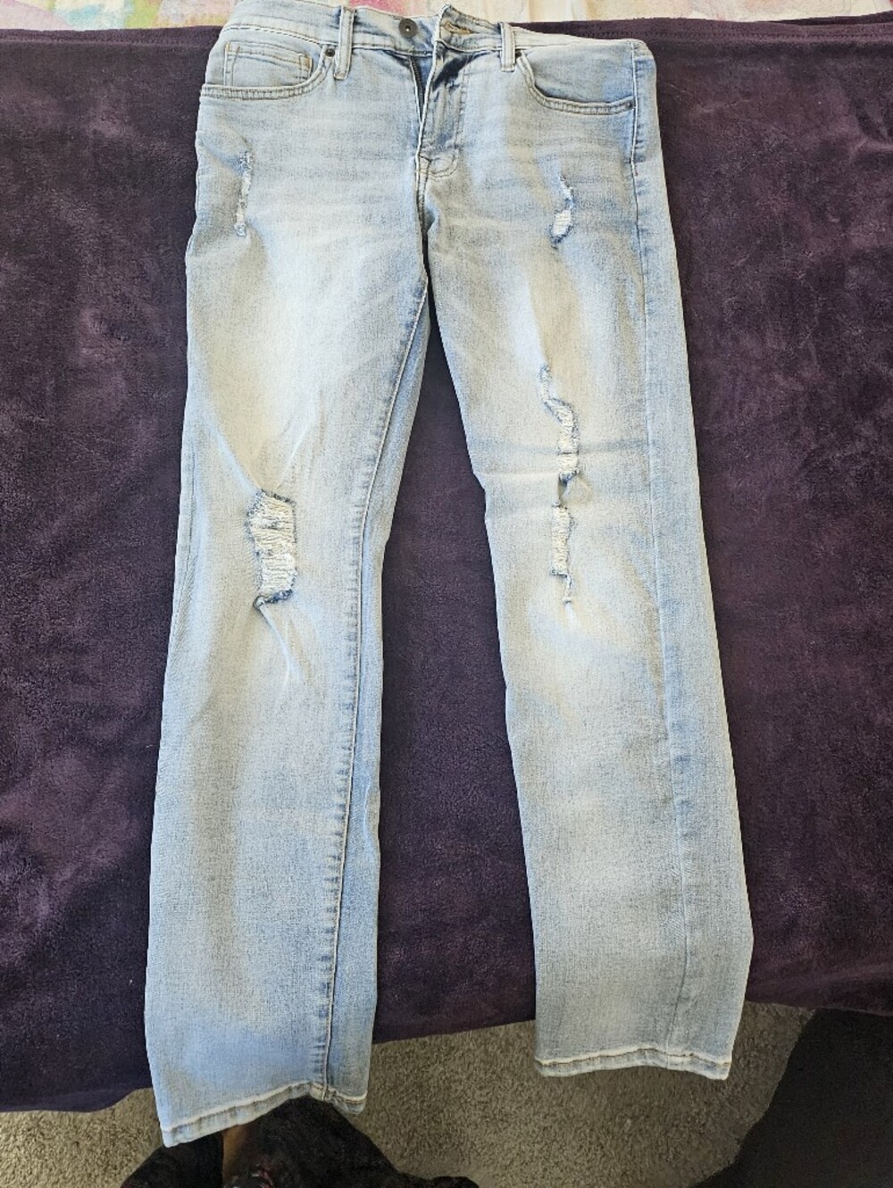 Light Blue Distressed Men's Jeans